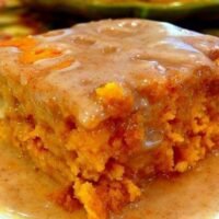 Image of pumpkin cake with apple cider icing
